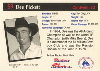 1991 Rodeo America Set B #59 Dee Pickett Back